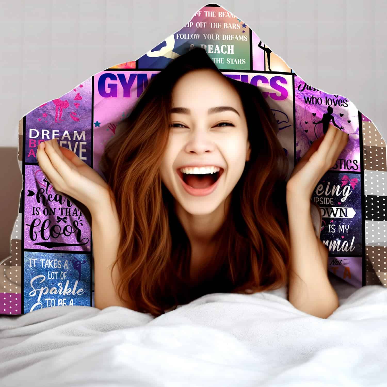 Manta de Tiro de Gimnasia Plush Fleece Suave Ligera Manta - Imagen 4