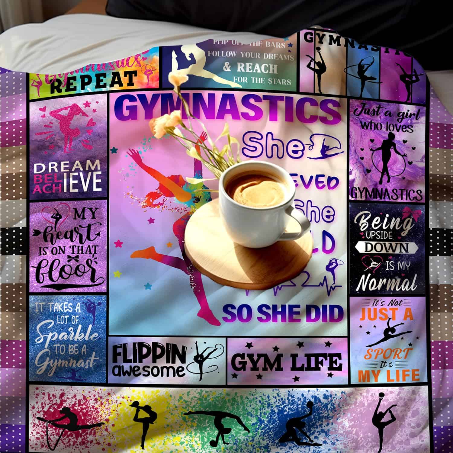 Manta de Tiro de Gimnasia Plush Fleece Suave Ligera Manta - Imagen 7