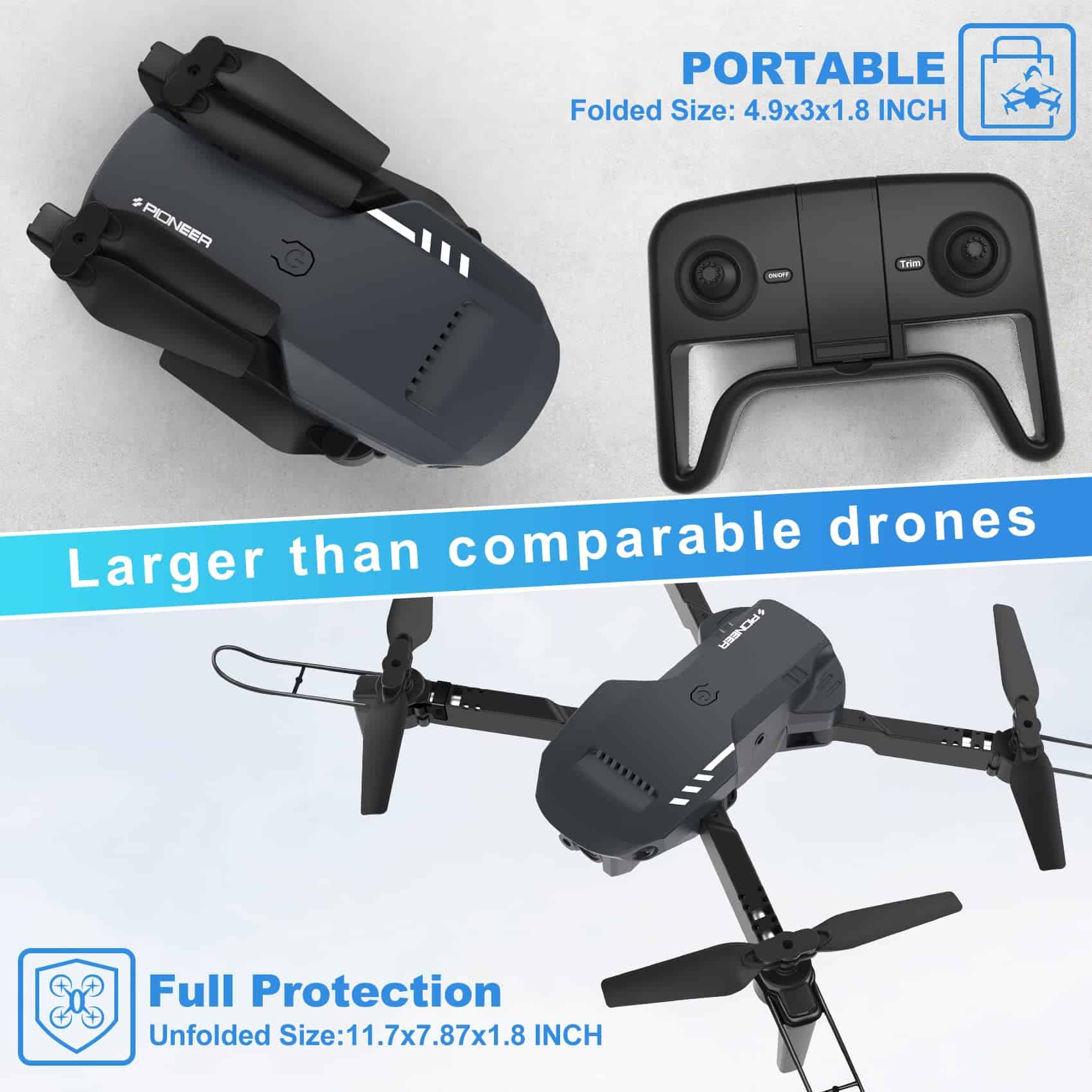 Mini Drone con Cámara - 1080P HD FPV Drone Plegable con - Imagen 8