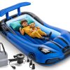 Cama de viaje inflable para niños con protectores de
