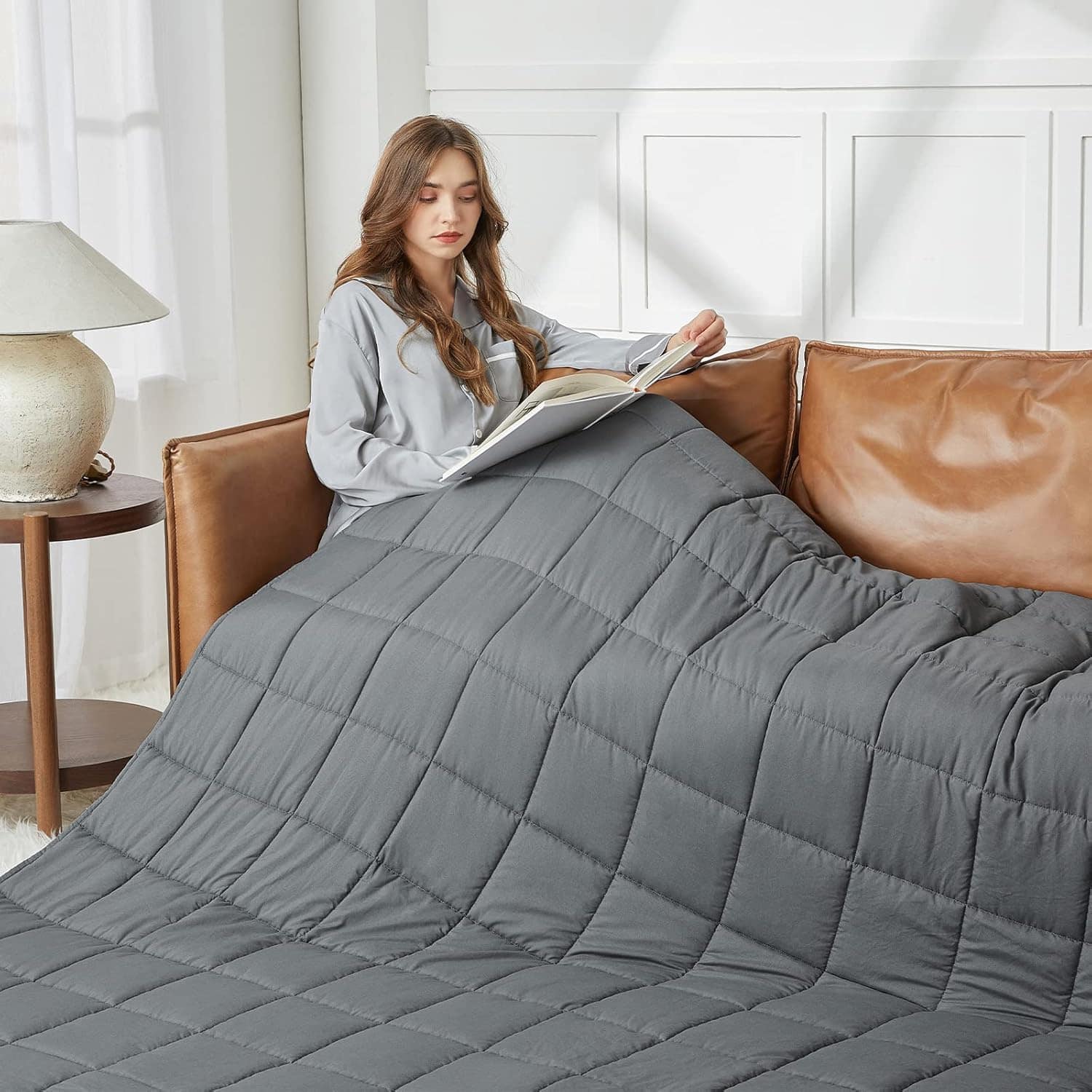 Manta ponderada CYMULA para adultos (25 libras 80"x87" - Imagen 5