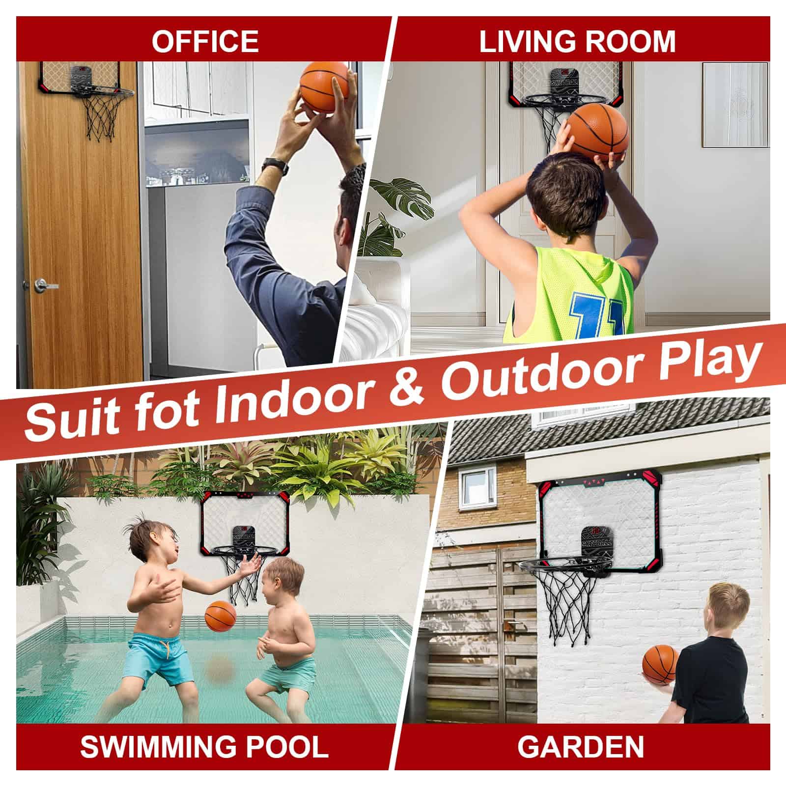 Aro de Baloncesto Interior para Niños Cecnamt, Canasta de - Imagen 7