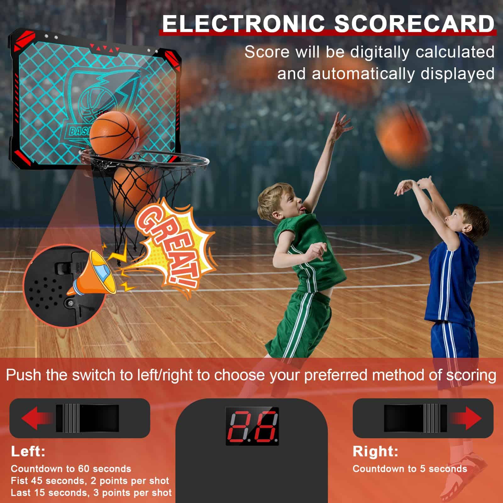 Aro de Baloncesto Interior para Niños Cecnamt, Canasta de - Imagen 6