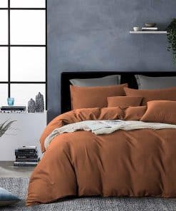 Juego de Funda Nórdica Tamaño Queen Color Café de 3 Piezas,