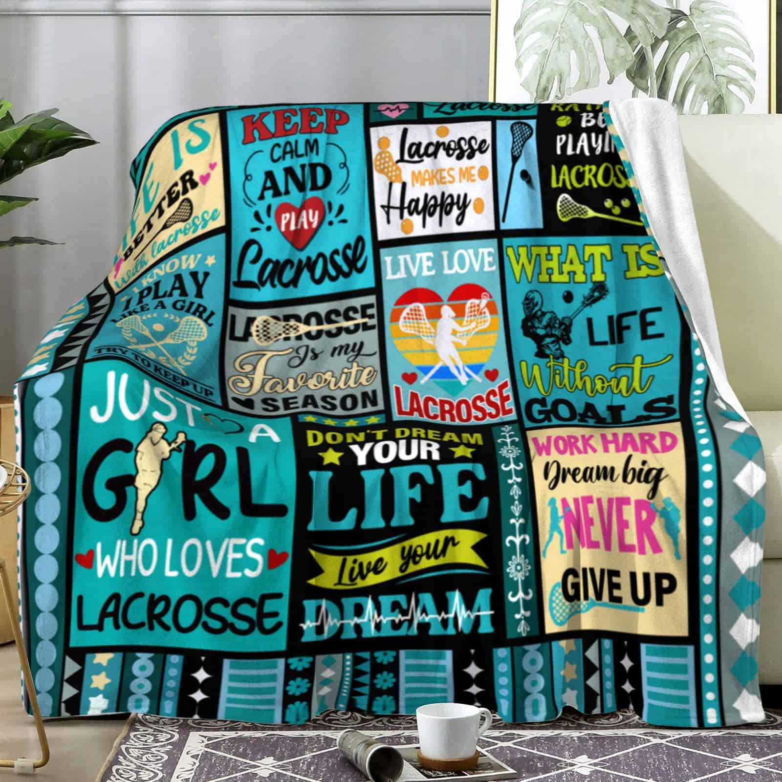 Manta de Lacrosse Ultra Suave en Franela para Adultos Niñas - Imagen 3