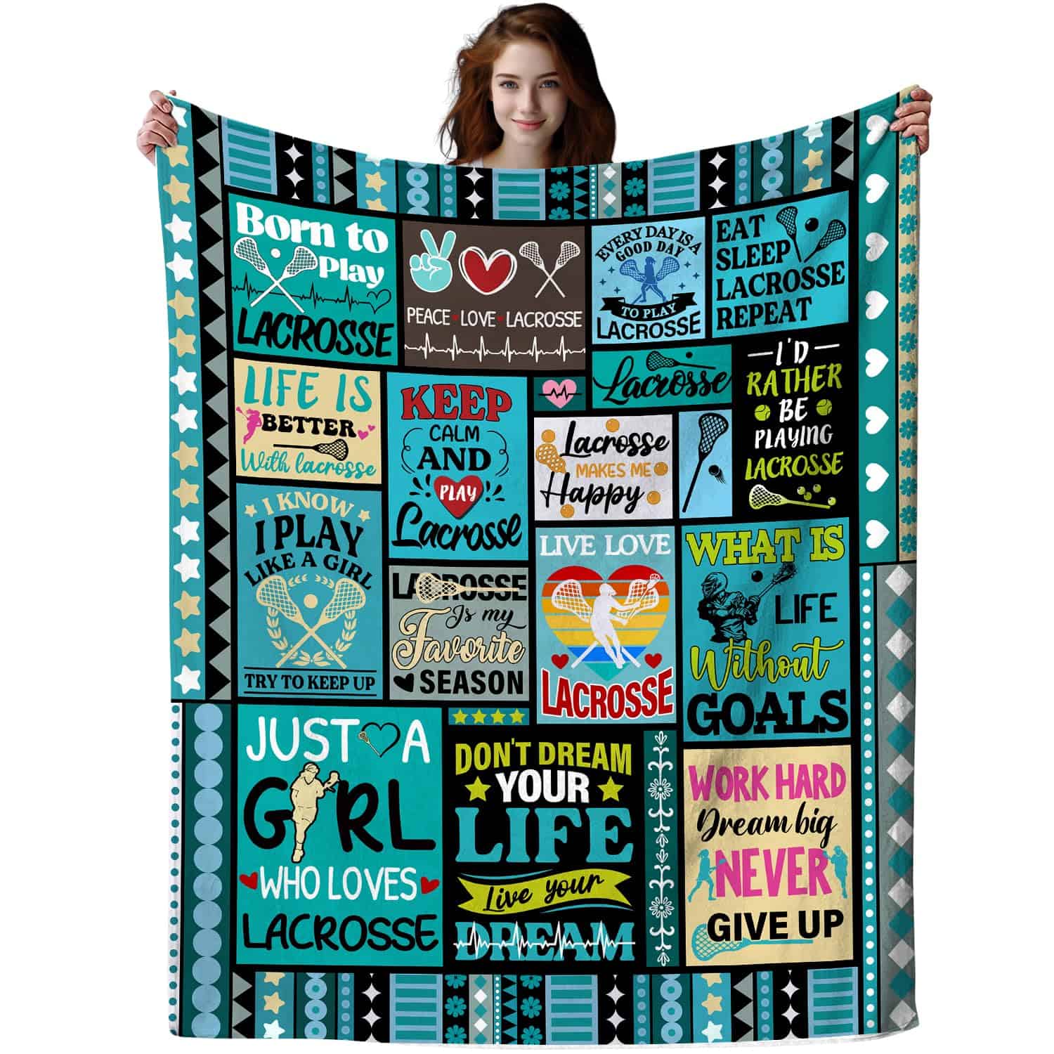 Manta de Lacrosse Ultra Suave en Franela para Adultos Niñas