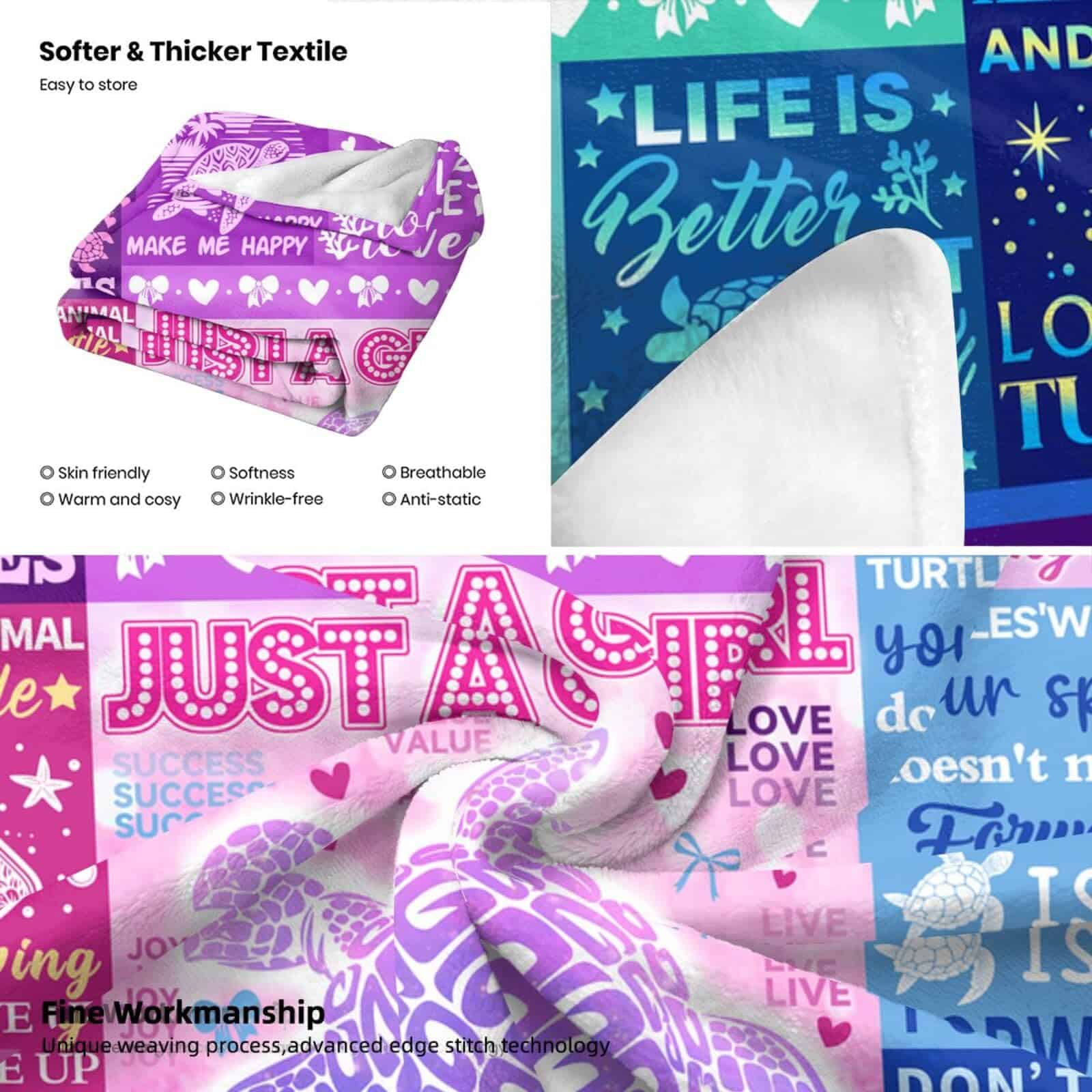 Manta de Tortuga Regalos de Tortuga para Mujeres Amantes de - Imagen 7