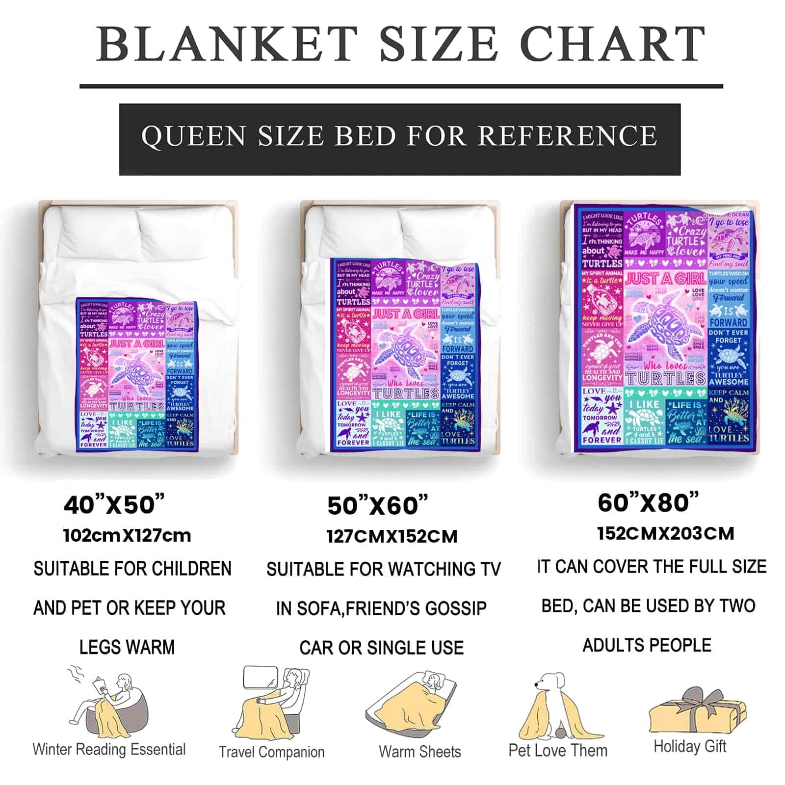 Manta de Tortuga Regalos de Tortuga para Mujeres Amantes de - Imagen 8