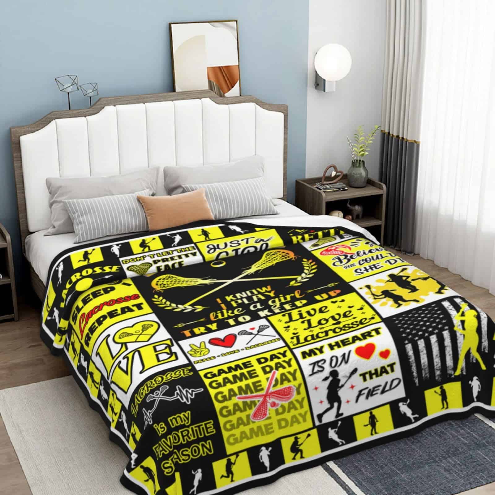 Manta de Lacrosse Wattnai Regalos para Niñas Niños Mantas y - Imagen 8