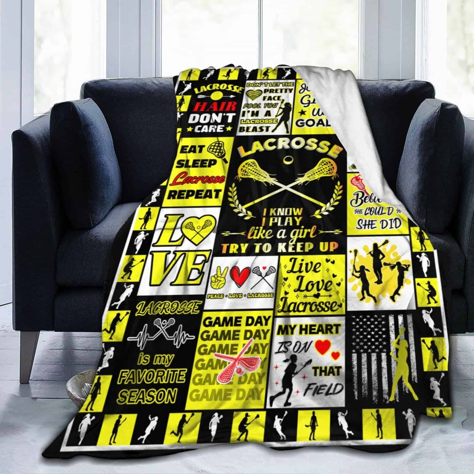 Manta de Lacrosse Wattnai Regalos para Niñas Niños Mantas y - Imagen 3