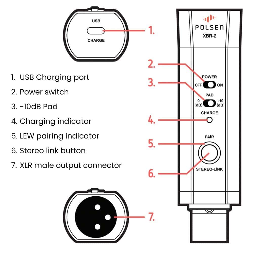 Receptor de Audio Bluetooth XLR POLSEN - Transmisión - Imagen 4
