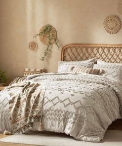 Juego de edredón tamaño King HIMEET - Edredón de lino color