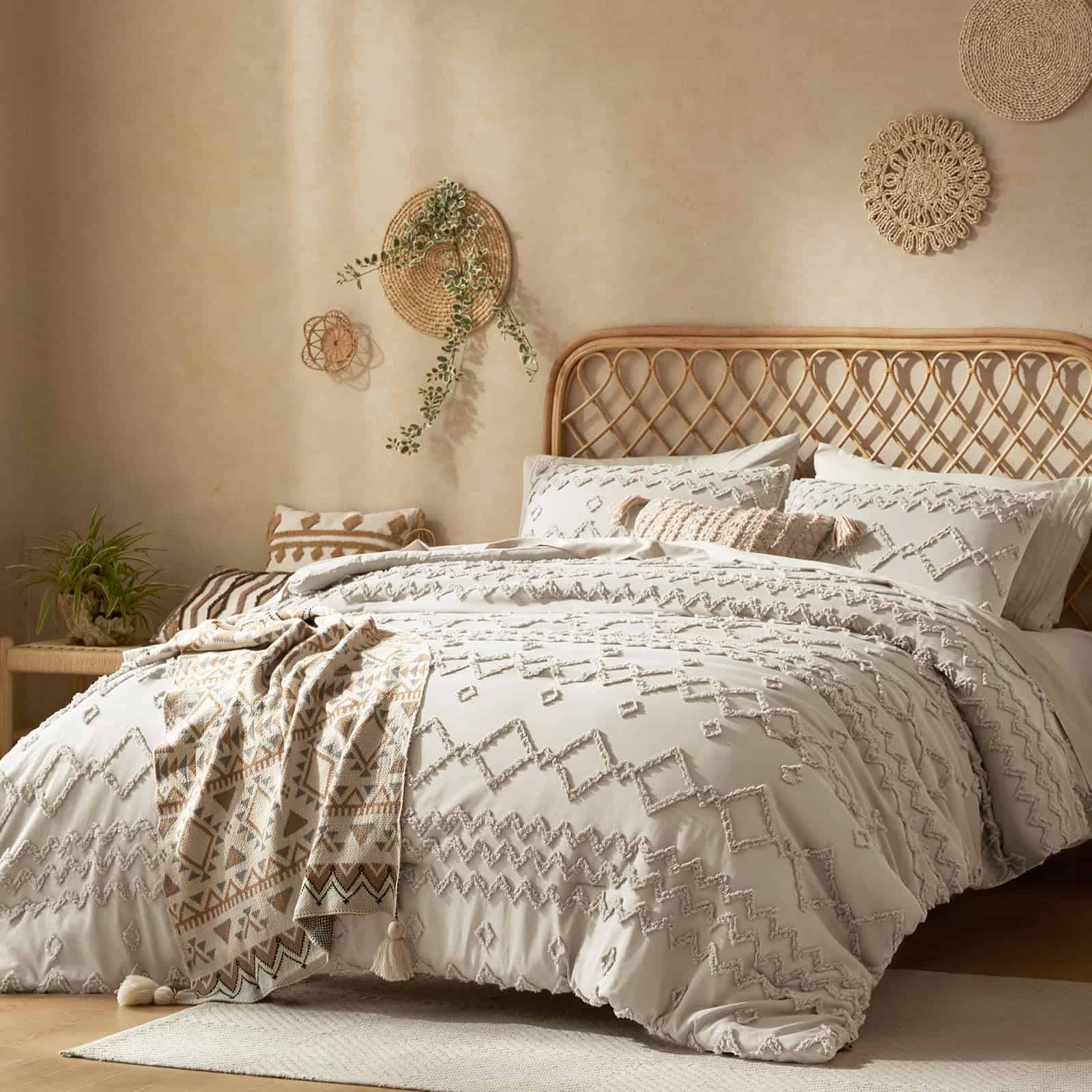 Juego de Edredón HIMEET Queen - Edredón de Lino Color