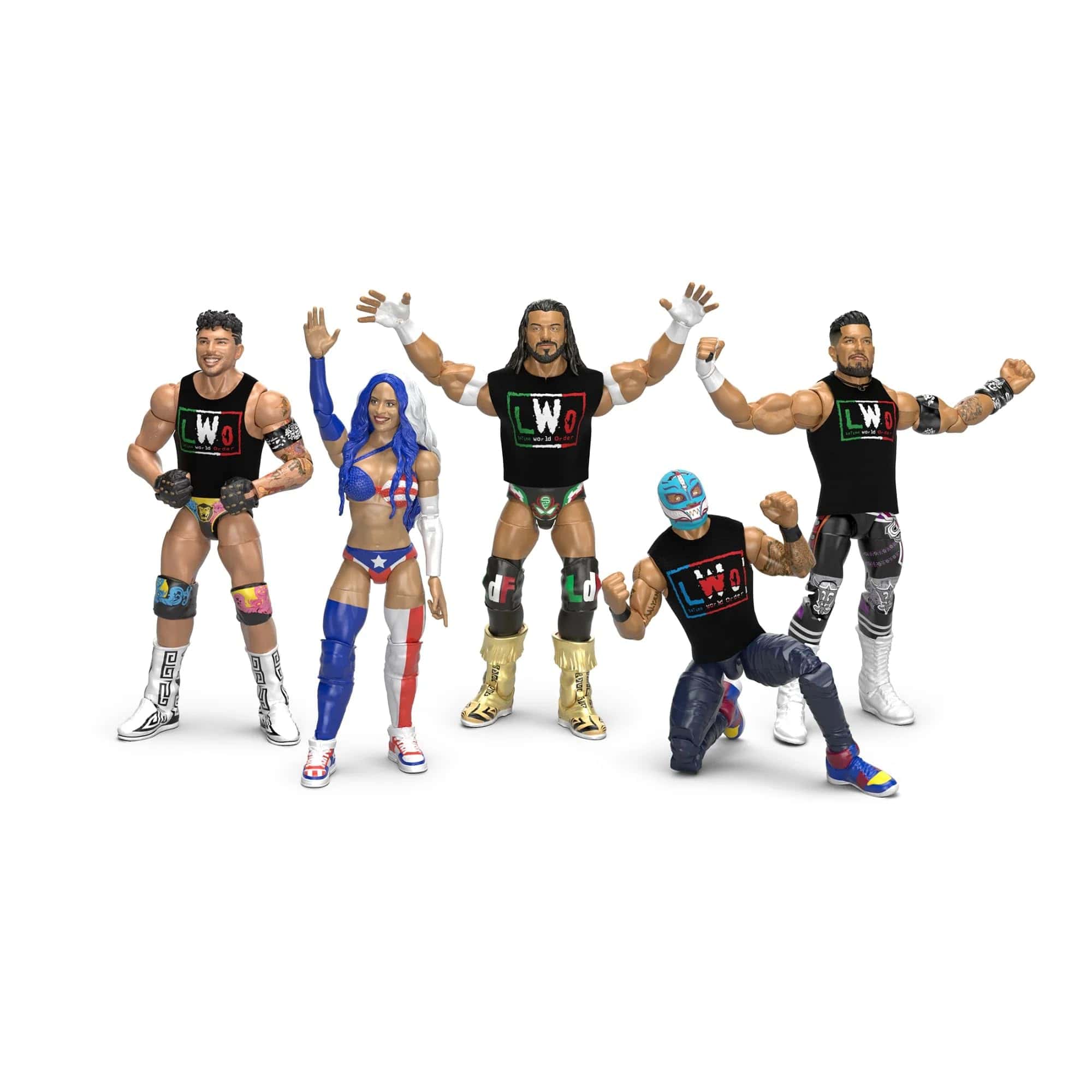 Paquete de 5 figuras de acción WWE Elite Collection Latino