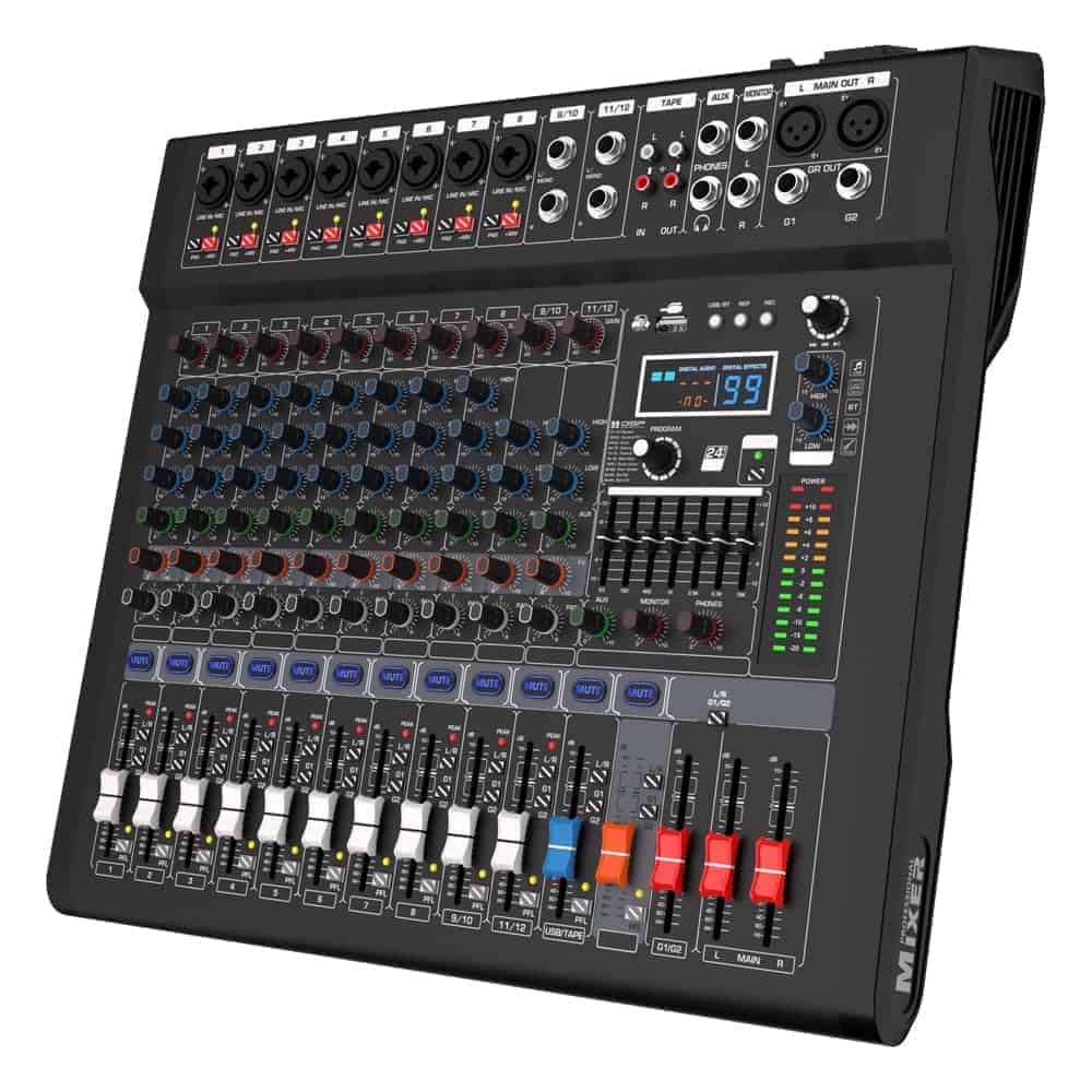 Mesa de mezclas de audio profesional de 12 canales Yamnweo