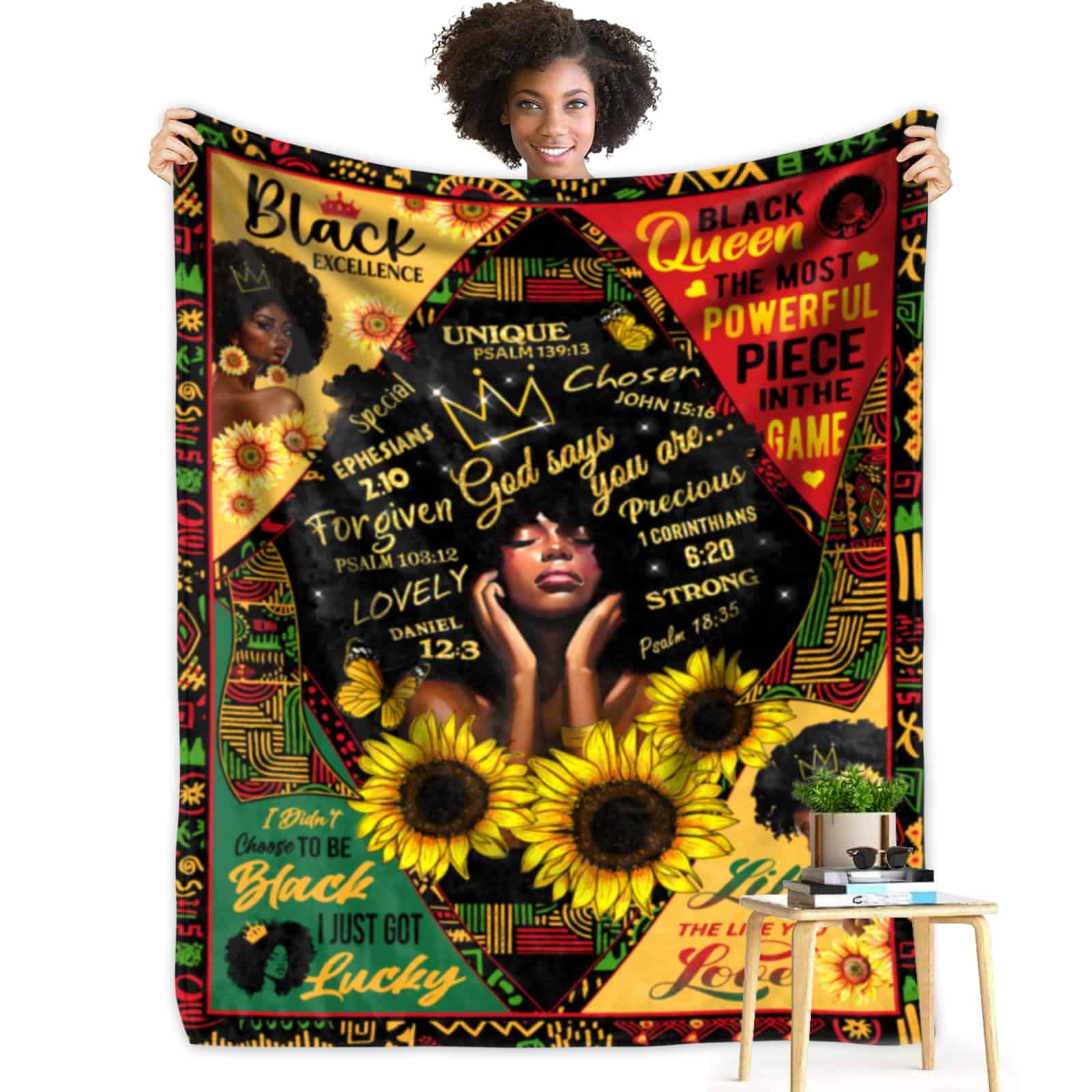 Manta Afroamericana para Mujeres Manta en Blanco para Mujer