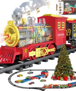 Set de Tren Eléctrico para Niños Niñas con Humo, Luces,