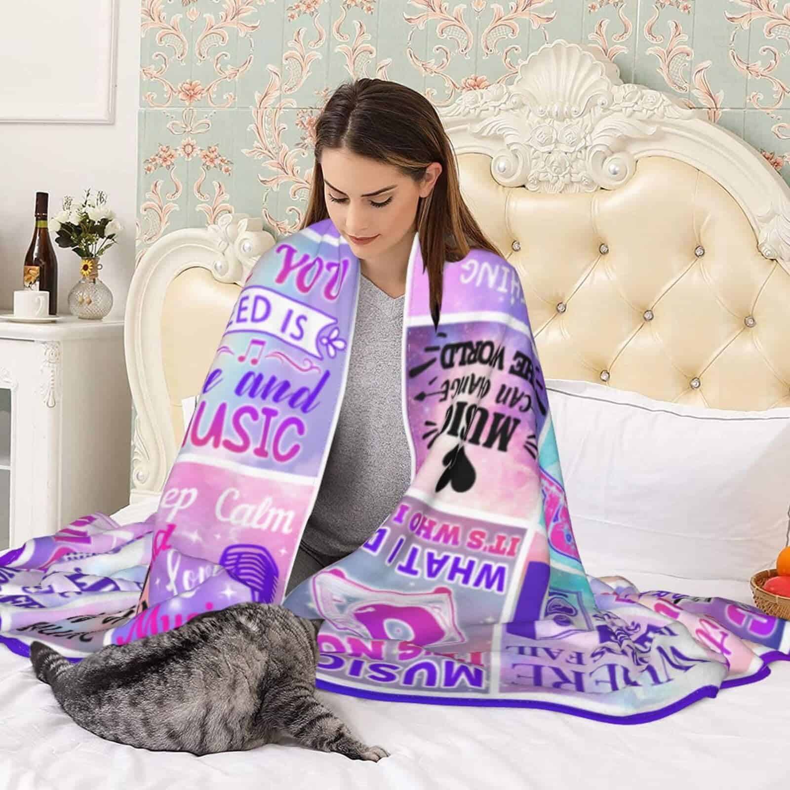 Manta de música ultra suave y cálida - Regalos para amantes - Imagen 6