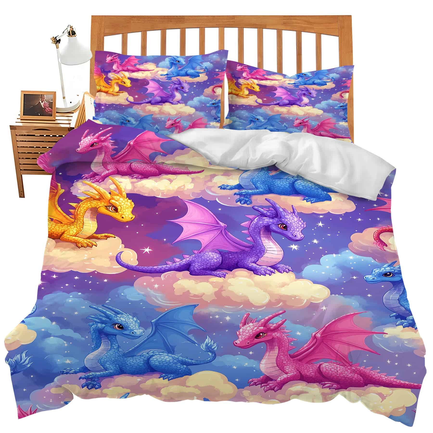 Set de Funda de Edredón de Dragón Tamaño Completo, Funda de