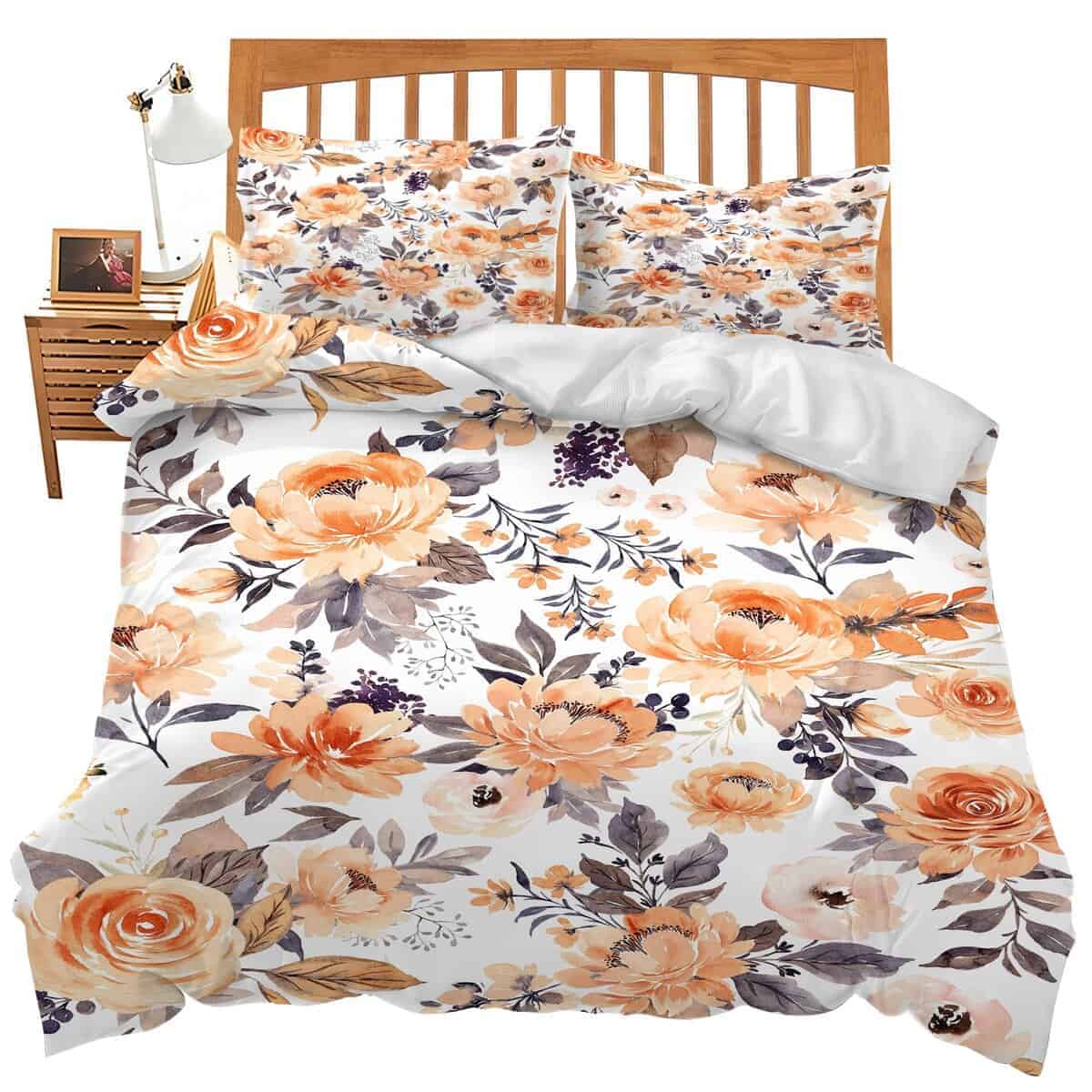 Juego de Funda Nórdica de Flores, Tamaño Completo,