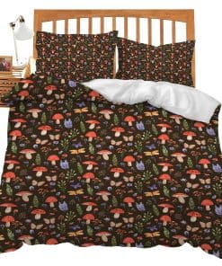 Set de Edredón de Hongo Rojo Tamaño Individual, Funda de