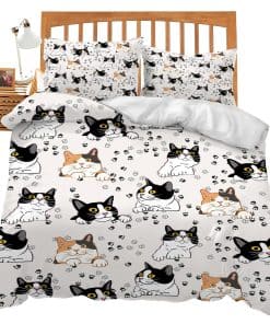 Juego de Ropa de Cama de Gatos Lindos Tamaño Completo