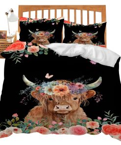Set de Ropa de Cama Highland Cow Tamaño Completo Juego de