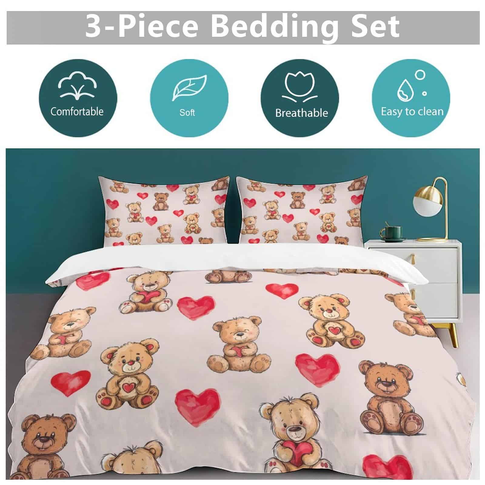 Set de Ropa de Cama Oso de Peluche Tamaño Queen Juego de - Imagen 6