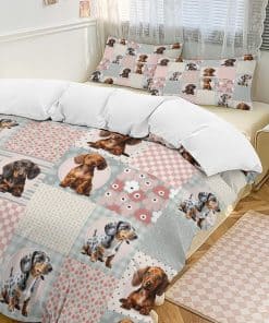 Juego de Ropa de Cama Dachshund Tamaño Queen Juego de Funda