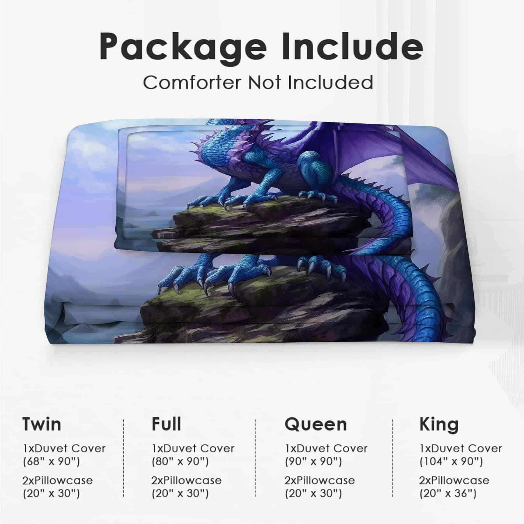 Juego de confort nanen Dragon Conjunto de funda de edredón - Imagen 7