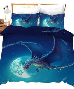 Juego de Funda nórdica Dragón Nanen Decoración de Luna de