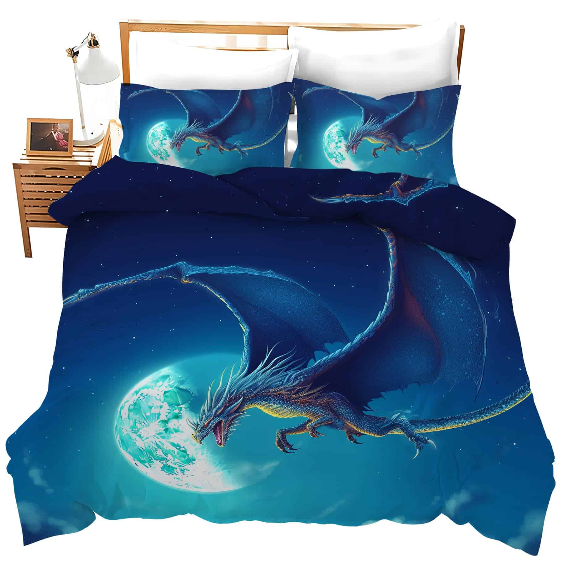 Juego de Ropa de Cama de Dragón 3 Piezas Tamaño Twin