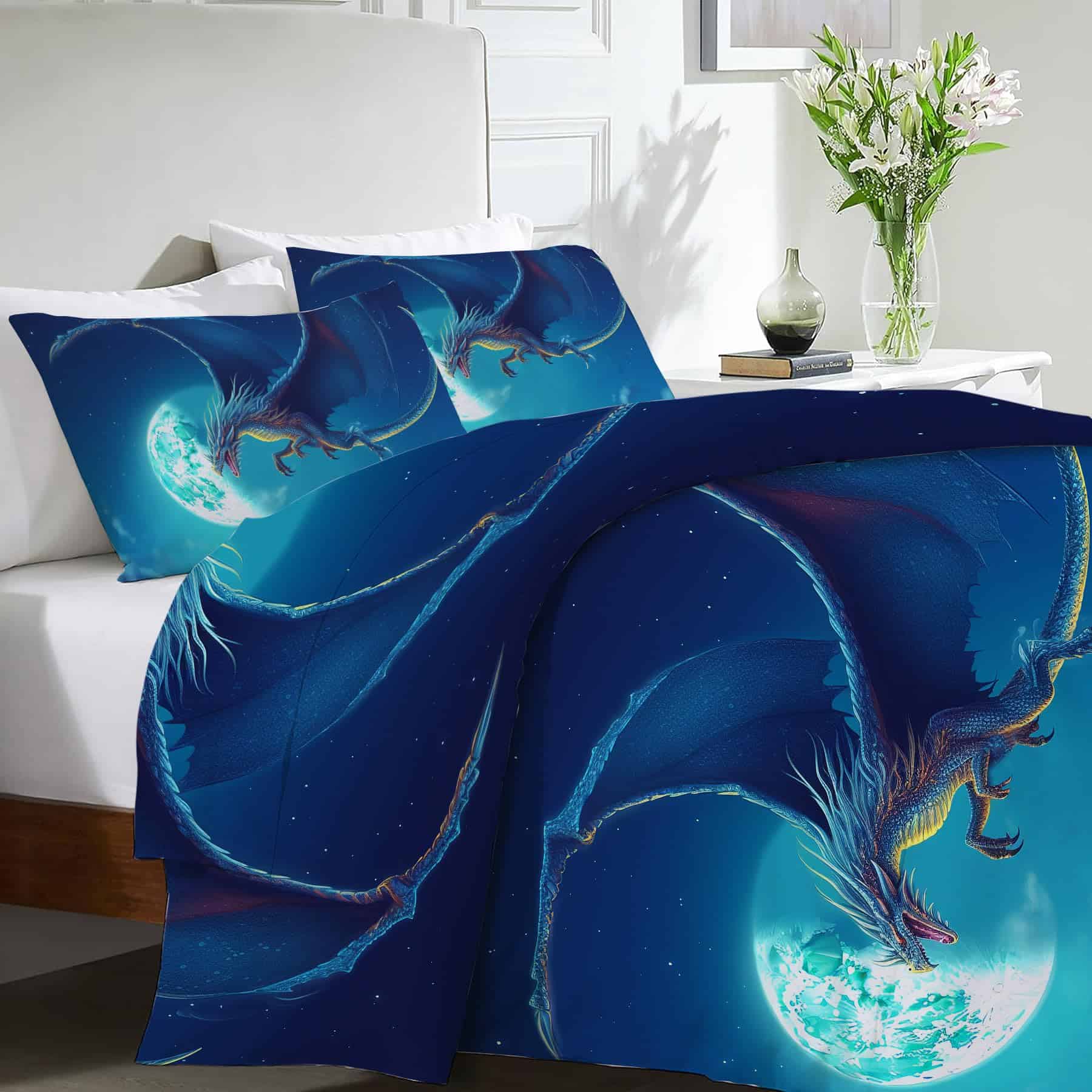 Juego de Ropa de Cama de Dragón 3 Piezas Tamaño Twin - Imagen 5