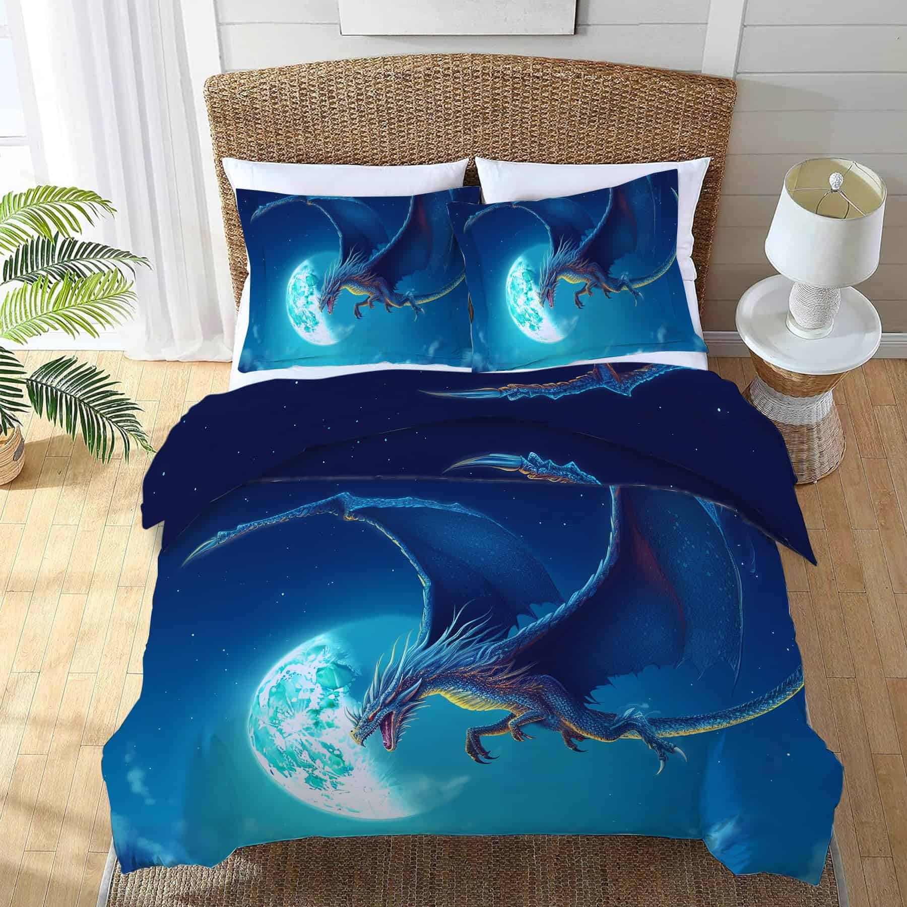 Juego de Ropa de Cama de Dragón 3 Piezas Tamaño Twin - Imagen 4