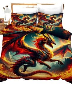 Juego de edredón Nanen Dragon Flame Comforter Set para cama