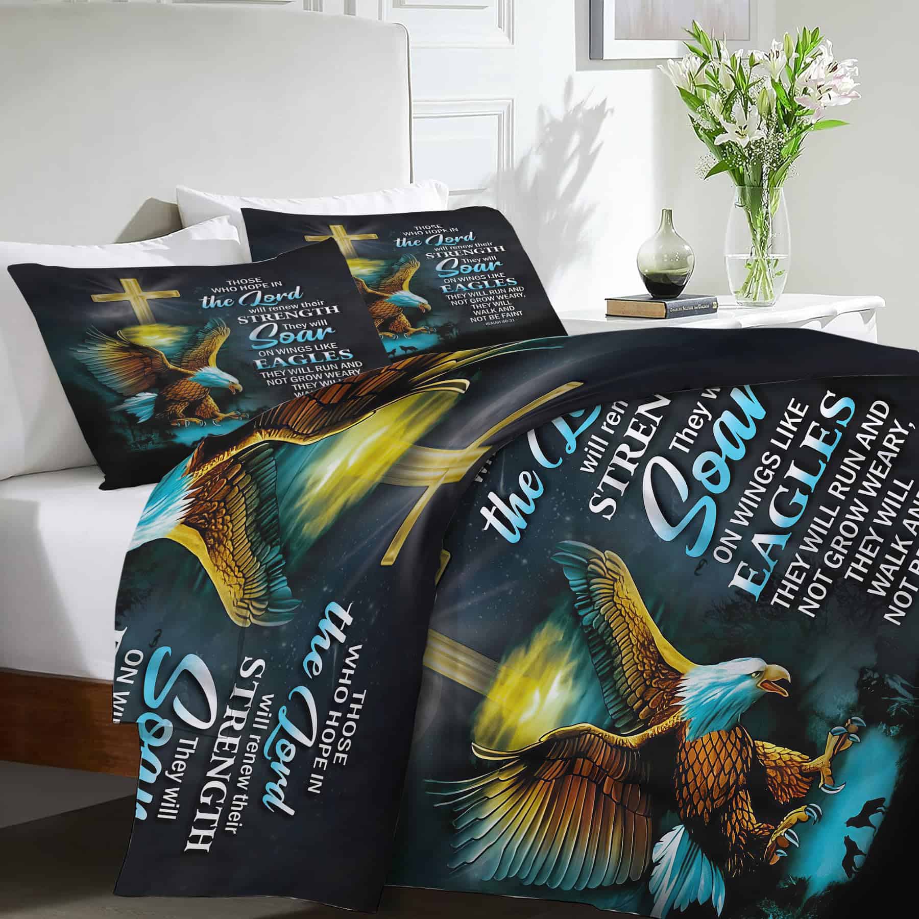 Juego de edredón nanen Bald Eagle Christian Eagle Decor - Imagen 5