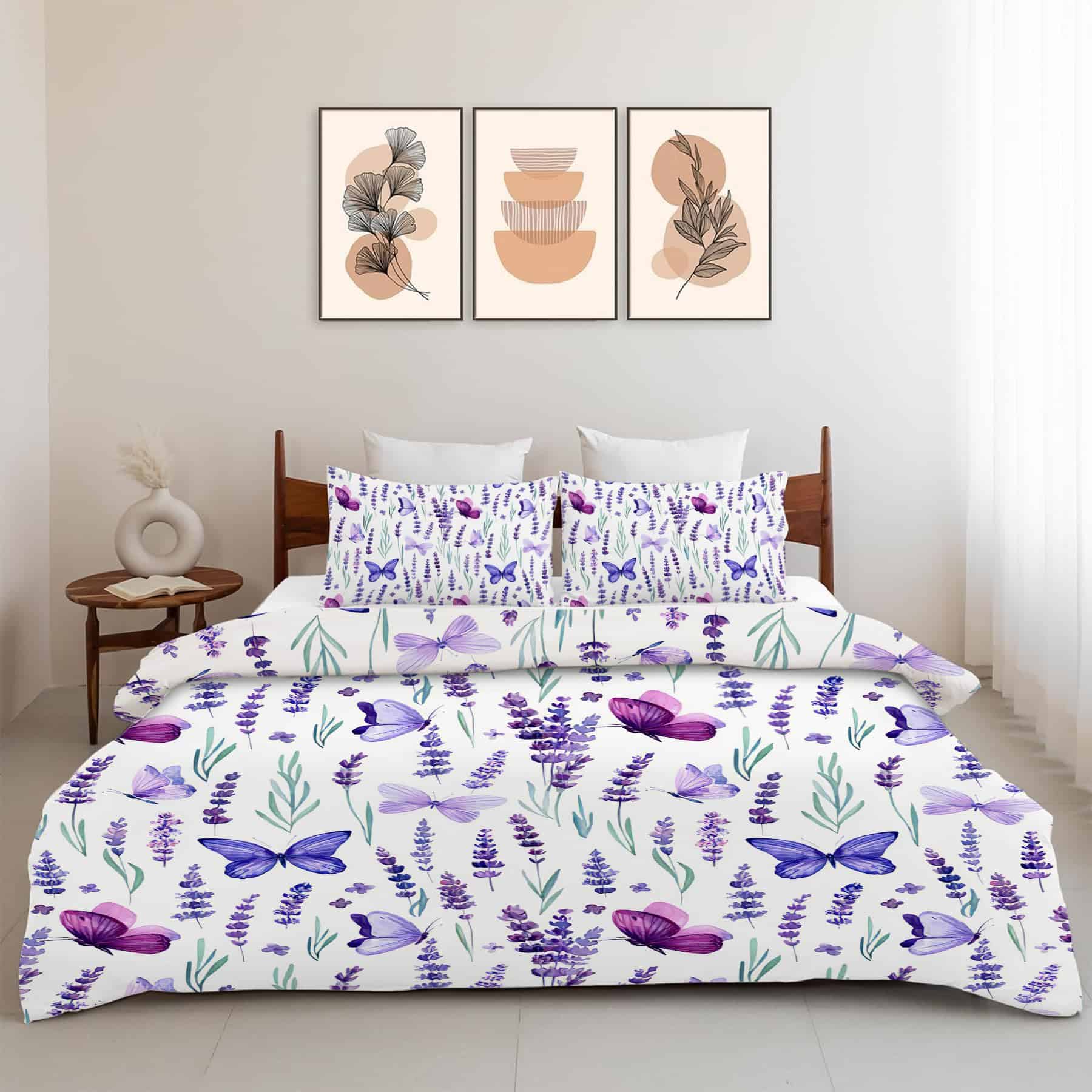Juego de edredón de mariposa de lavanda nanen Conjunto de - Imagen 6