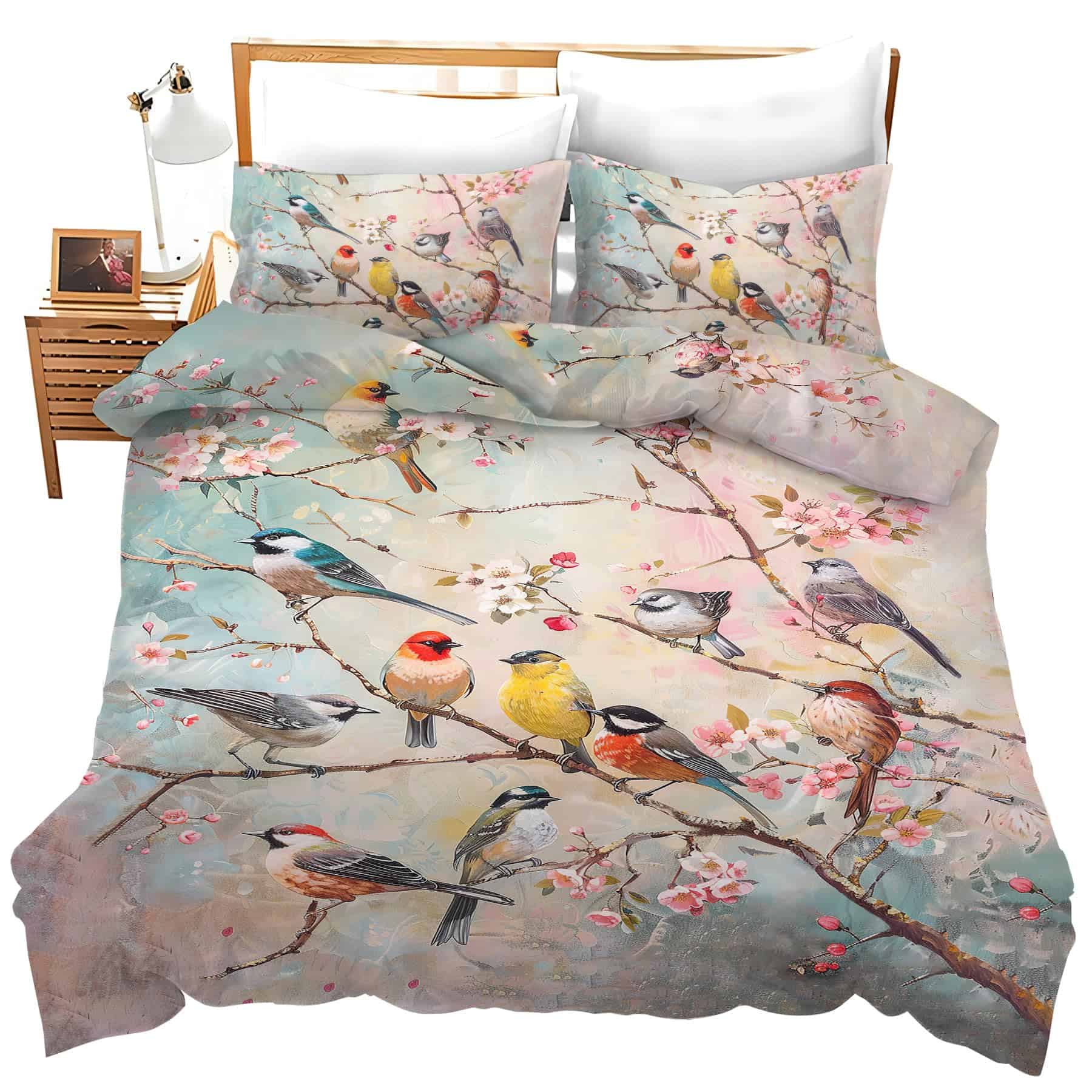 Juego de Edredón Nanen Birds in The Tree Decor Bird Full