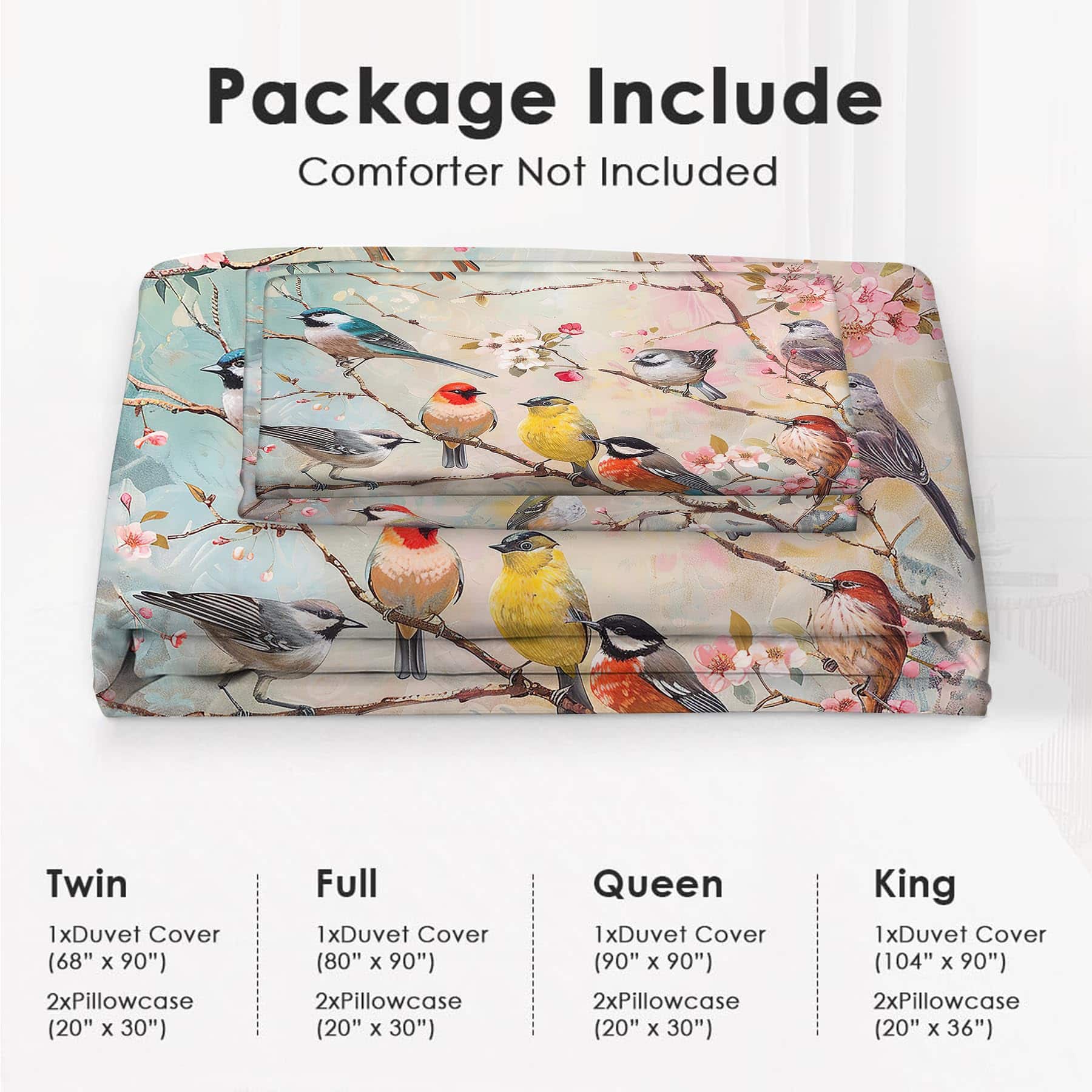 Juego de Edredón Nanen Birds in The Tree Decor Bird Full - Imagen 7