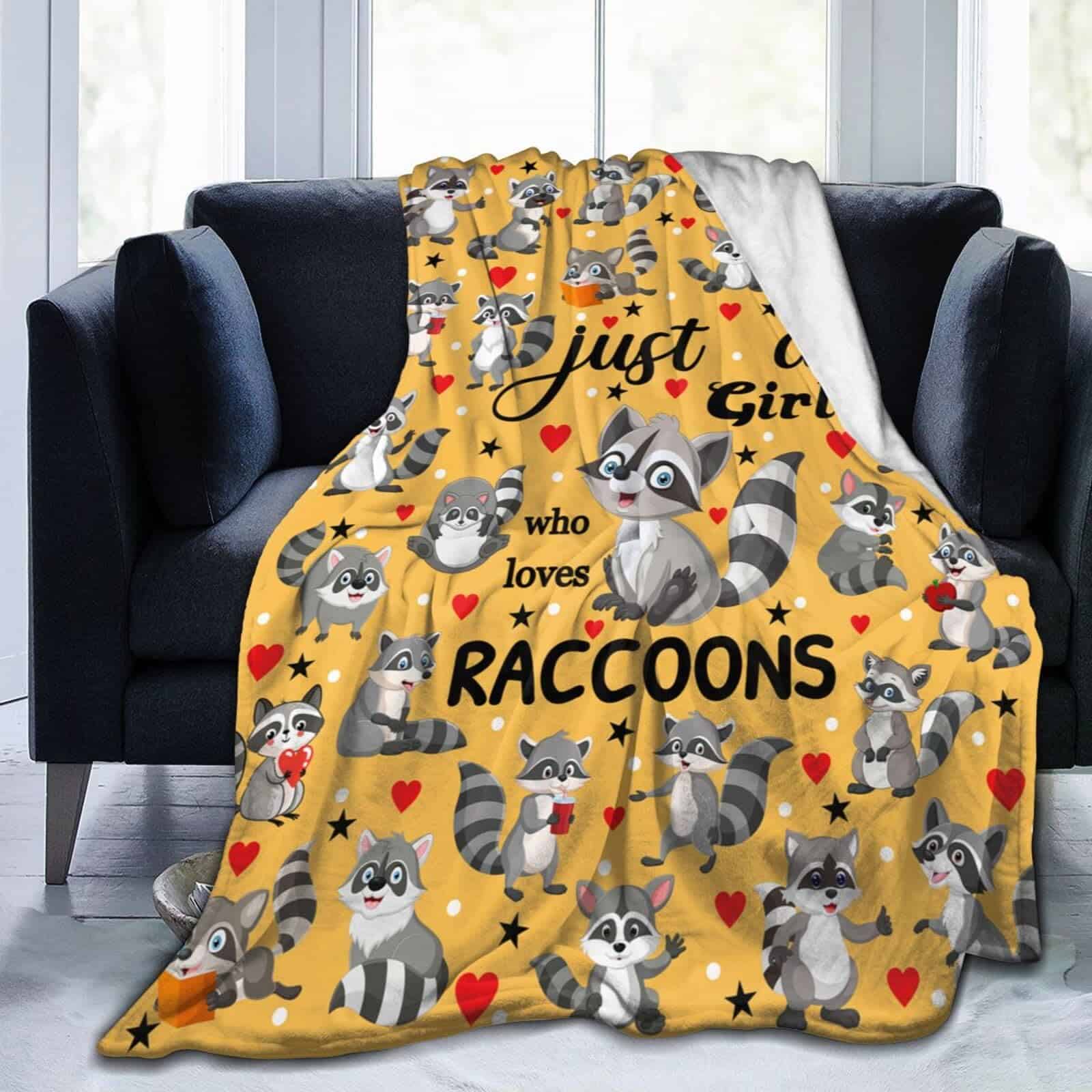 Manta de Cama Raccoon Cute Bedding Suave y Cómoda Mantas de