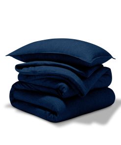 Juego de edredón Bare Home - Tamaño -Azul Oscuro Jaspeado