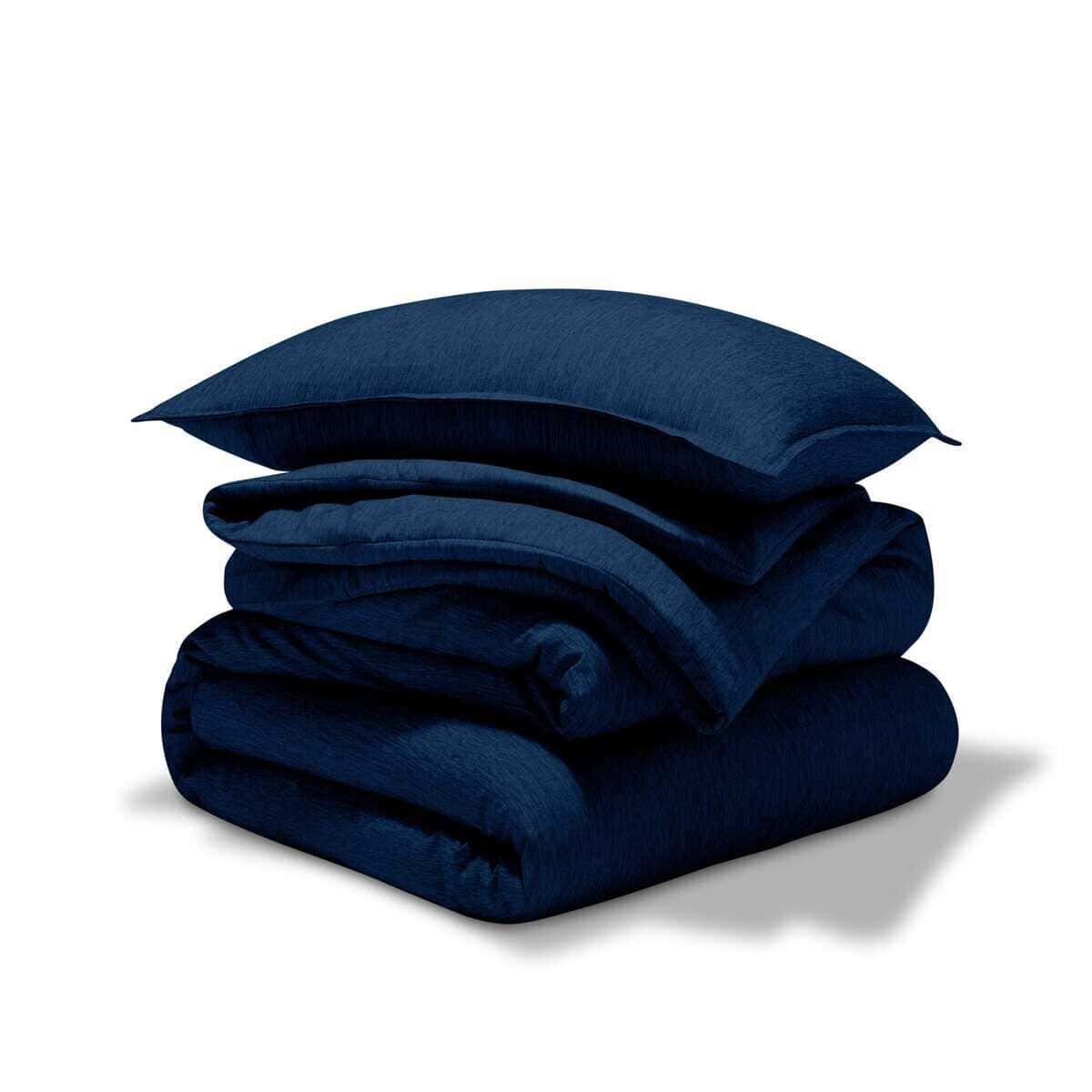 Juego de edredón Bare Home - Tamaño -Azul Oscuro Jaspeado