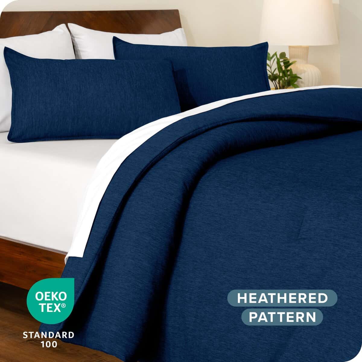 Juego de edredón Bare Home - Tamaño -Azul Oscuro Jaspeado - Imagen 5
