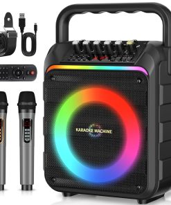 Máquina de Karaoke con 2 Micrófonos -Negro