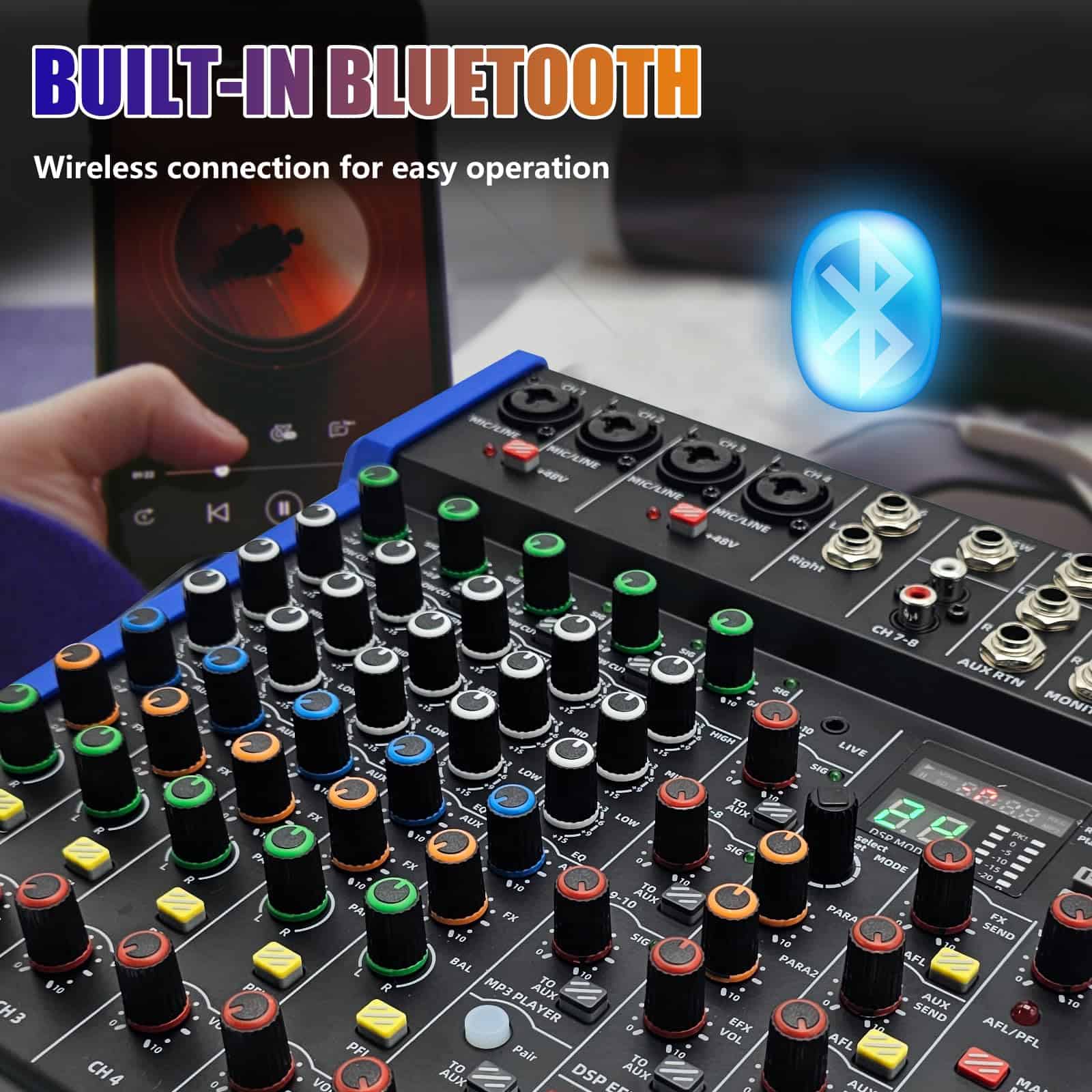 Consola Profesional Mezcladora de Audio EXOTON, 6 Canales - Imagen 6