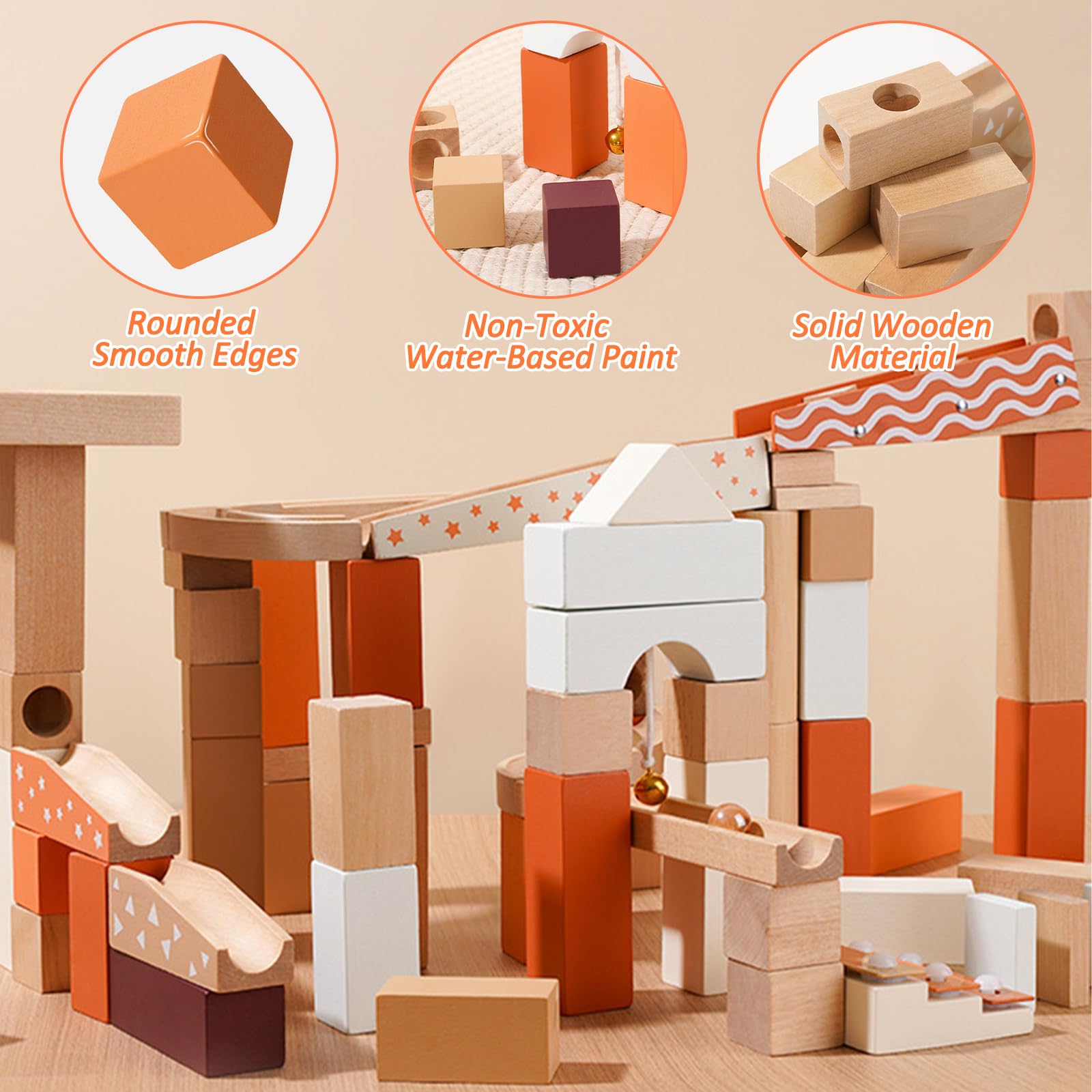 Bloques de Mármol de Madera para Niños de 4-8 años, 80 - Imagen 6