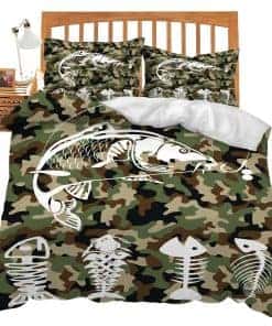 Set de Ropa de Cama de Pesca de Camuflaje Tema de Peces