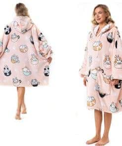 Manta con capucha extragrande para mujer, sudadera de