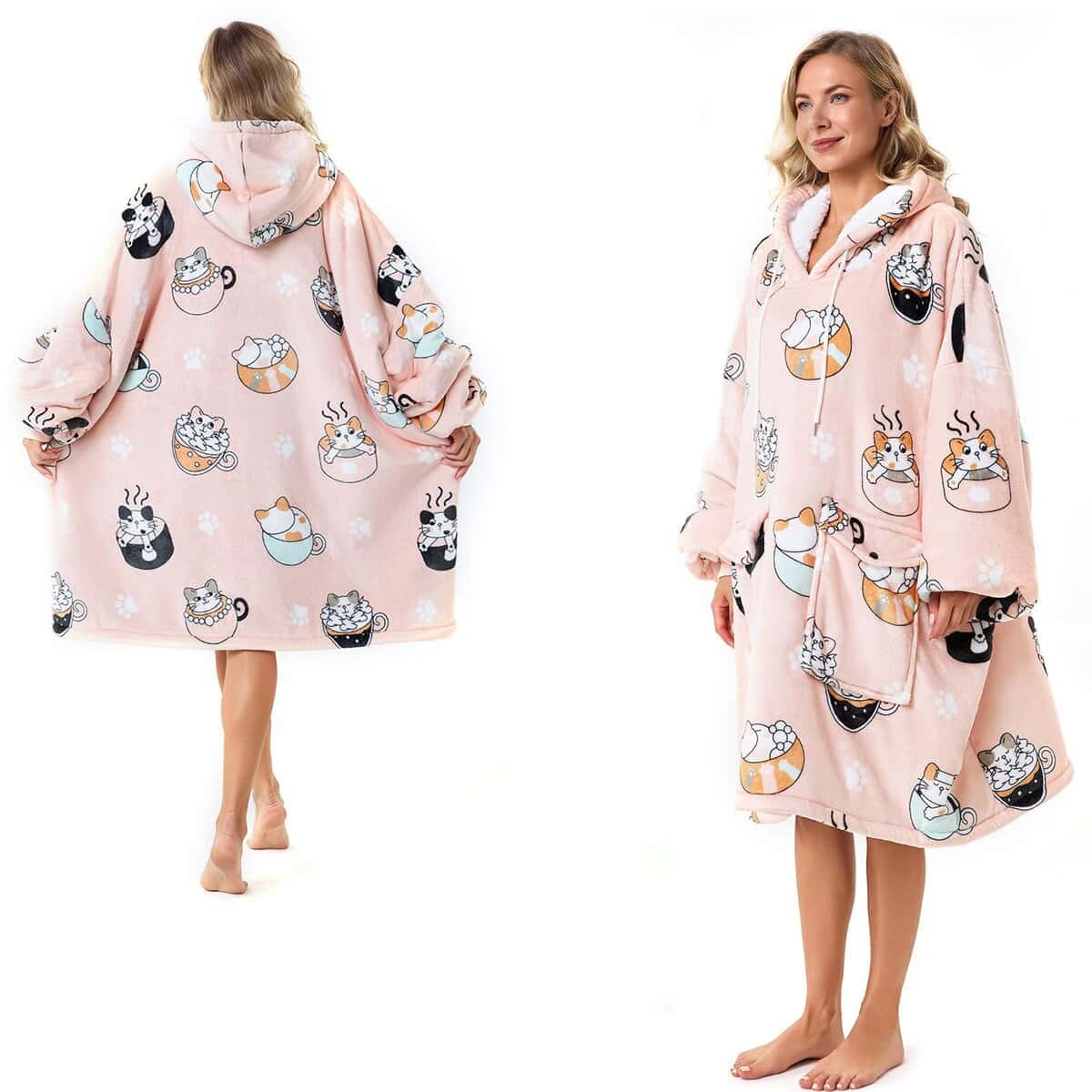 Manta con capucha extragrande para mujer, sudadera de