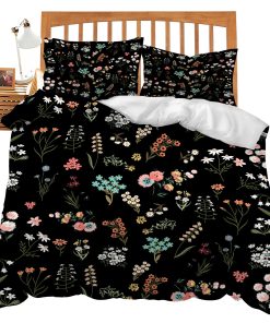 Set de Cama Floral Tema de Flores Juego de Conforter